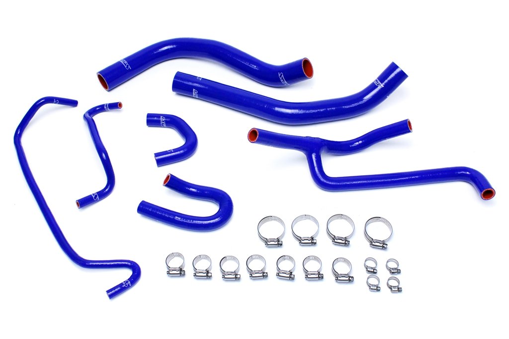 HPS Blue Reinforced Silicone Radiator and Heater Hose Kit Coolant Ford 2015-2017 Mustang