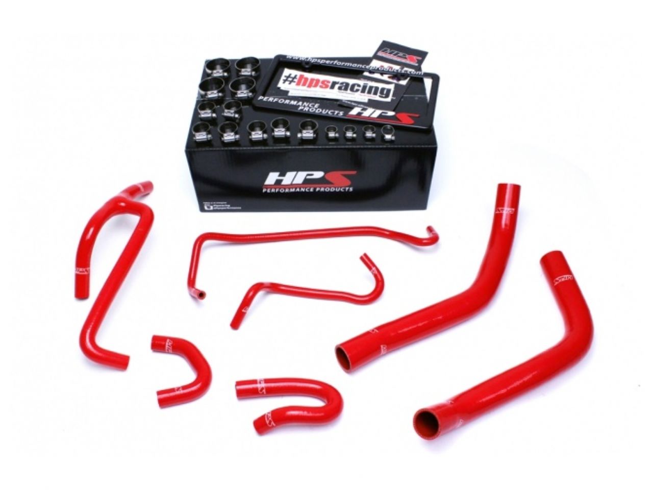 HPS Red Reinforced Silicone Radiator and Heater Hose Kit Coolant Ford 2015-2017 Mustang