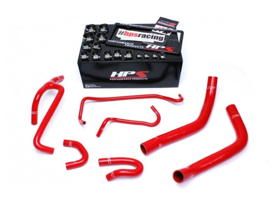 HPS Red Reinforced Silicone Radiator and Heater Hose Kit Coolant Ford 2015-2017 Mustang