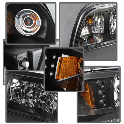 Spyder Ford Mustang 87-93 1PC LED (Replaceable LEDs)Crystal Headlights Black — 1RZU4