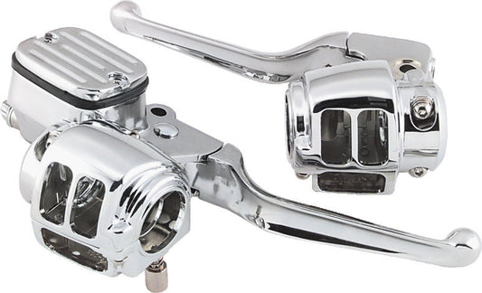 Bikers Choice 96-06 Big Twin 96-03XL With 11/16 Bore Master Cylinder Chrome Handlebar Control Kit 488731