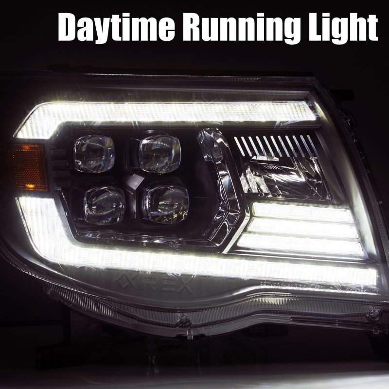 AlphaRex 05-11 Toyota Tacoma NOVA LED Projector Headlights Plank Style Chrome