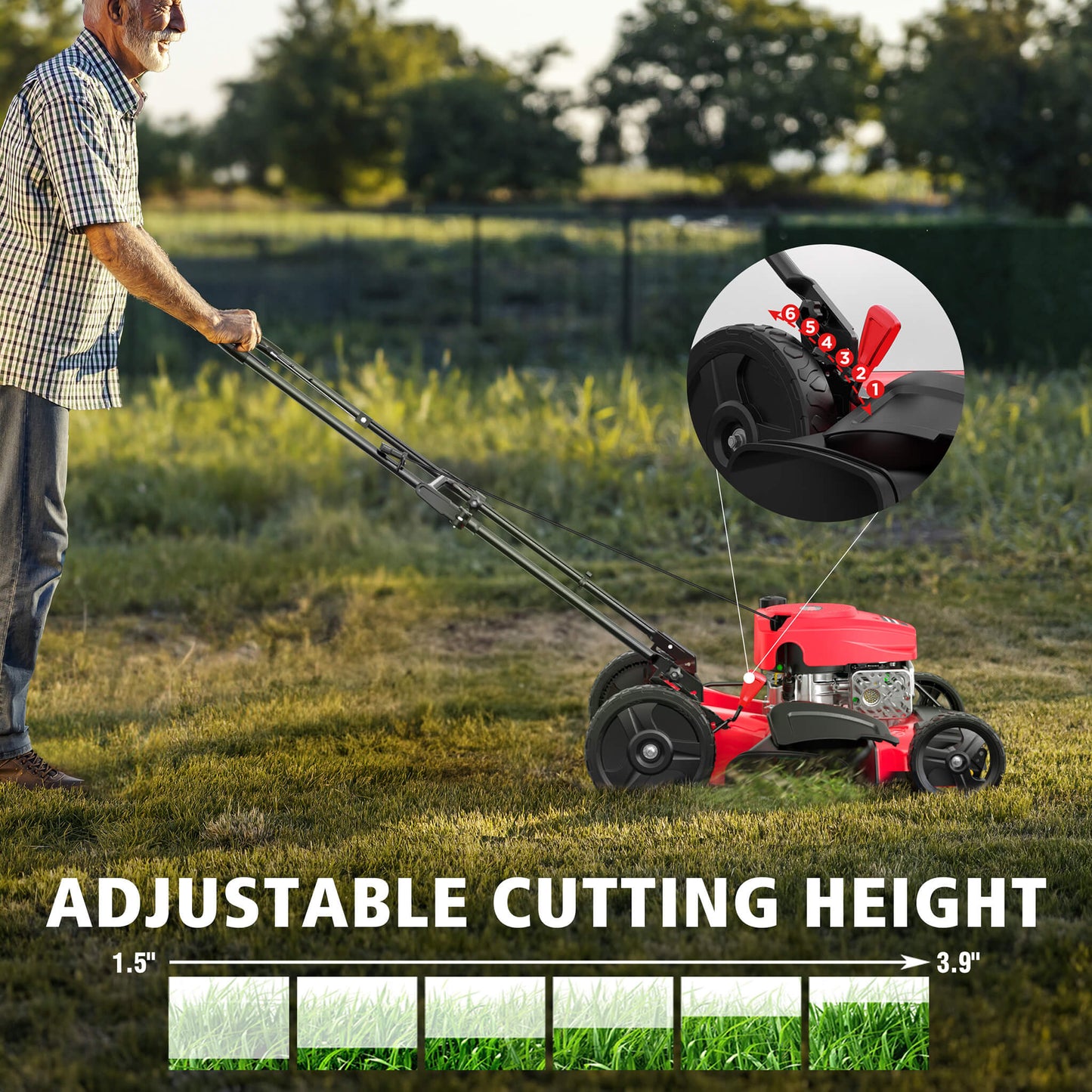 PowerSmart 21'' 144cc Gas Push 2-in-1 Lawn Mower V8721C