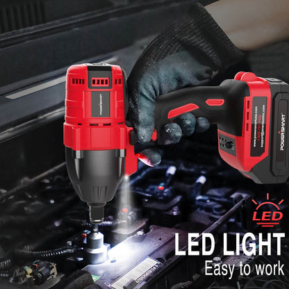 PowerSmart 20V Brushless Cordless Impact Wrench Kit w/ Battery & Charger