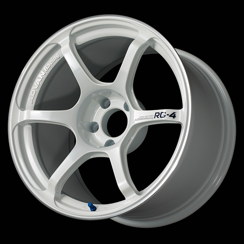 Advan RG-4 17x8.0 / +54 Offset / 5x114.3 / 73mm Bore / Racing White Metallic and Ring YA47G54EWMR