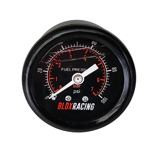 BLOX Racing Liquid-Filled Fuel Pressure Gauge 0-100psi (Black Face) BXGA-00125-BK