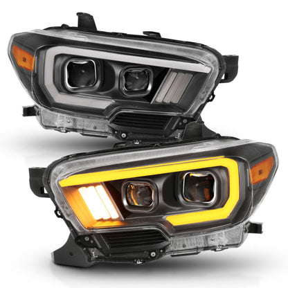 Anzo Toyota Tacoma '16-18 Projector Plank Style Switchback H.L Black Amber — 1EF5C