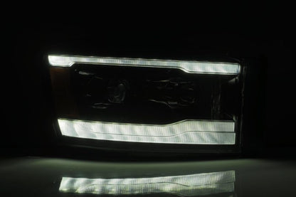 AlphaRex 06-08 Dodge Ram 1500HD LUXX LED Projector Headlights Plank Style Chrome w/Seq