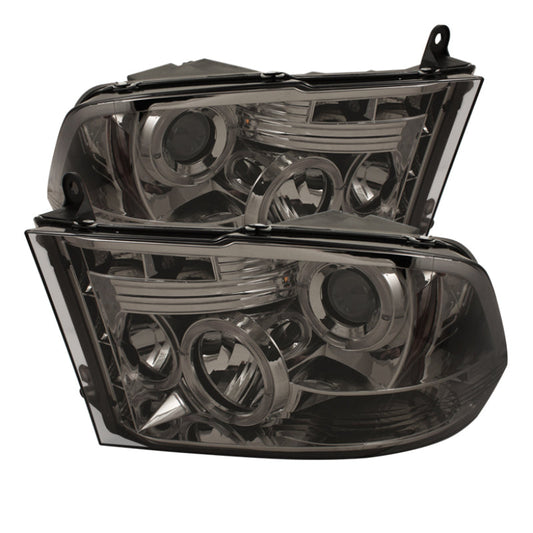 Spyder Dodge Ram 1500 09-14 10-14 Projector Headlights Halogen- LED Halo LED- Smke