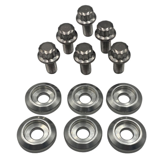 BLOX Racing New Fender Washers Kit M6 12pt - 6pc Large Diameter Silver BXAC-00311-SI