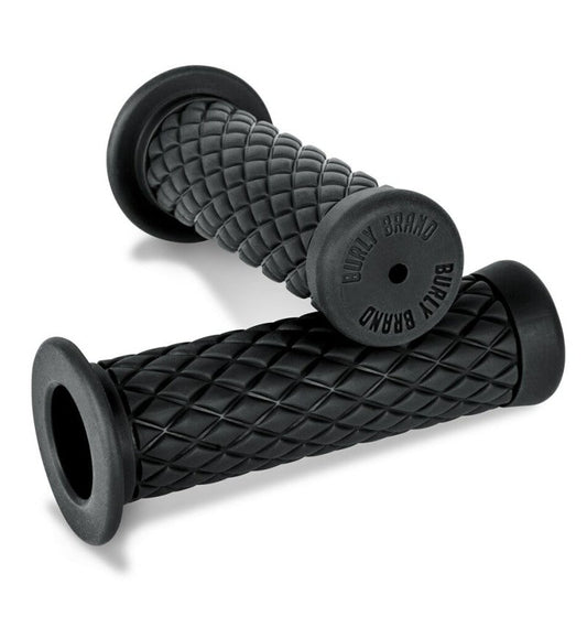 Burly Brand Rubber Diamondback Grips 7/8in - Black B16-1004
