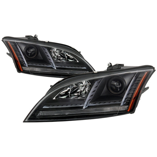 Spyder 08-15 Audi TT (HID Model Only) Projector Headlights - Sequential Signal - Black 5086891