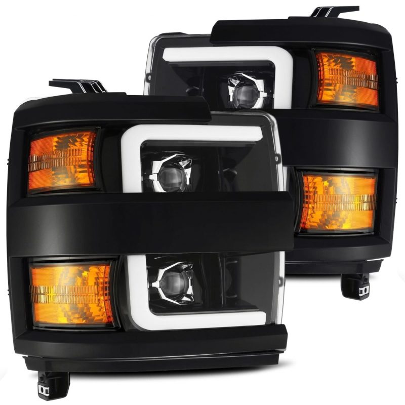 AlphaRex 15-19 Chevy 2500HD PRO-Series Proj Headlights Plank Jet Blk w/Activ Light/Seq