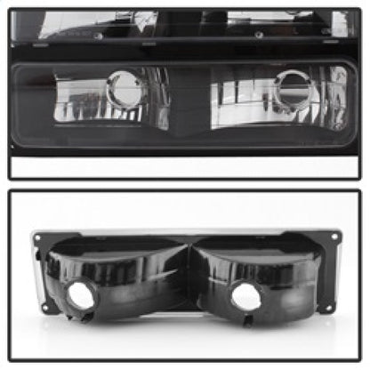 SPYDER Xtune Chevy Suburban 94-98 Headlights w/ Corner & Parking Lights 8pcs Black HD-JH-CCK88-AM-BK-SET 5072221