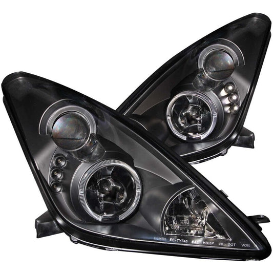 Anzo 2000-2005 Toyota Celica Projector Headlights w/ Halo Black