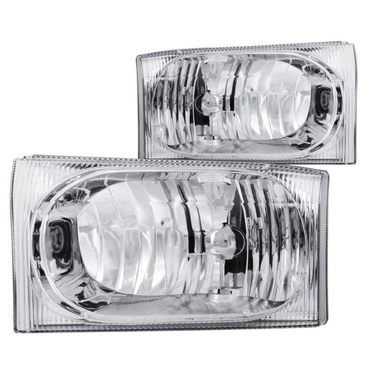 Anzo 2000-2004 Ford Excursion Crystal Headlights Chrome 2pc