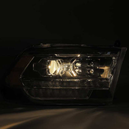 AlphaRex 09-18 Dodge Ram 2500 LUXX LED Proj Headlights Plank Style Black w/Activ