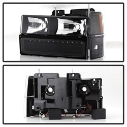 SPYDER Xtune 92-94 Blazer Full Size Corner/LED Bumper Headlights Black HD-JH-CCK88-LED-AM-BK-SET 5069542