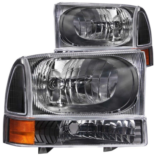 Anzo 2000-2004 Ford Excursion Crystal Headlights Black