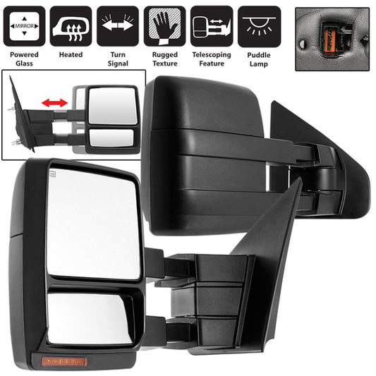 Spyder xTune Ford F-150 07-14 Heated Amber LED Signal Telescoping Mirror