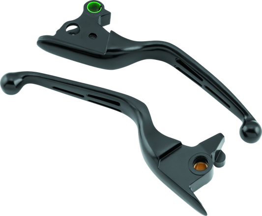 Bikers Choice Lever Set Slotted Blk 482143