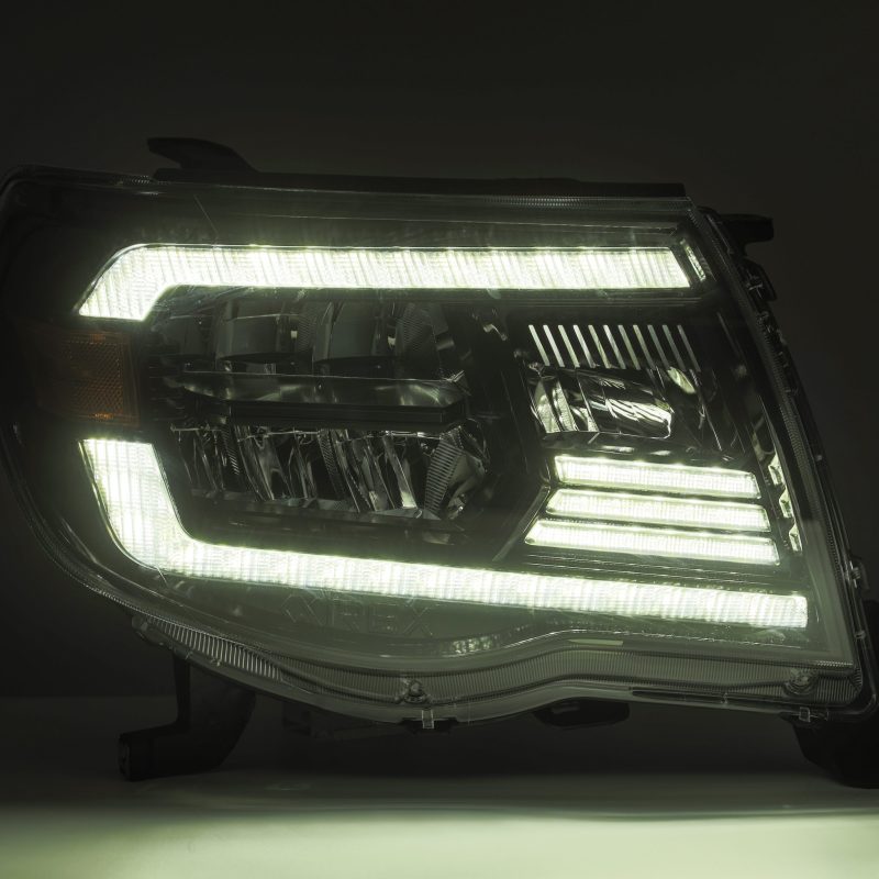 AlphaRex 05-11 Toyota Tacoma LUXX Crystal Headlights Plank Style Design Black