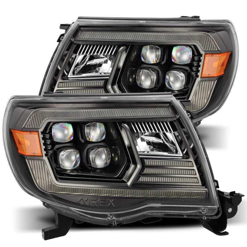 AlphaRex 05-11 Toyota Tacoma NOVA LED Projector Headlights Plank Style Black w/Activation