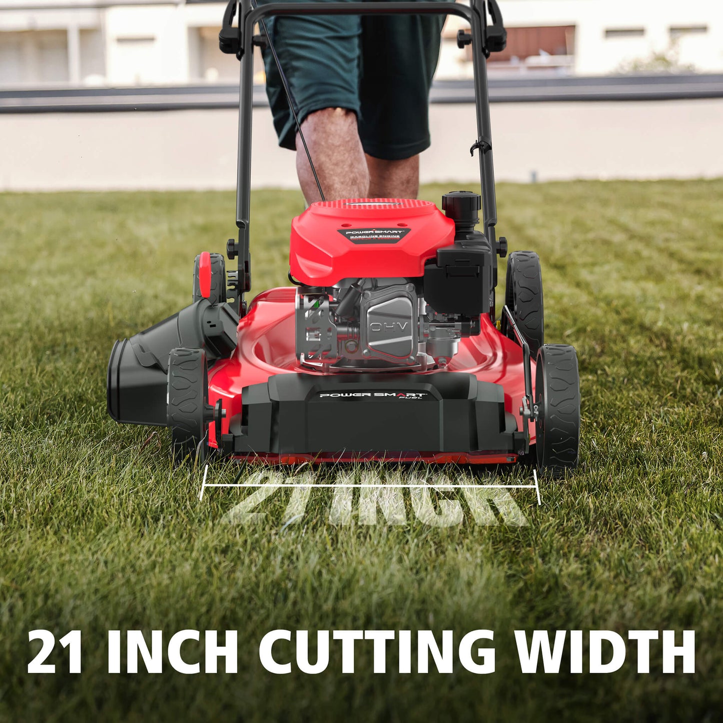 PowerSmart 21'' 144cc Gas Push 2-in-1 Lawn Mower V8721C