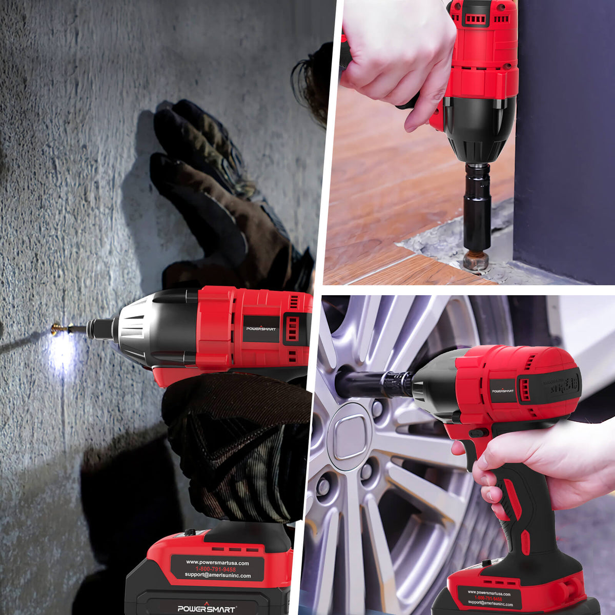 PowerSmart 20V Brushless Cordless Impact Wrench Kit w/ Battery & Charger