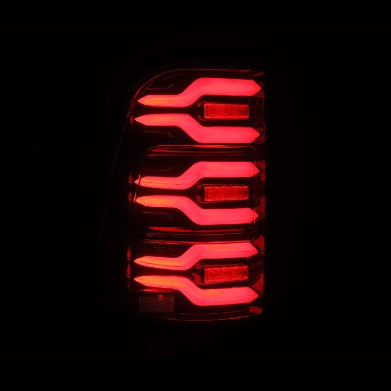 AlphaRex 19-21 Dodge Ram 1500 Luxx-Series LED Tail Lights Black/Red w/Activ Light/Seq