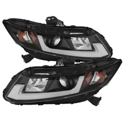Spyder Honda Civic 2012-2014 Projector Headlights - Light Bar DRL Black PRO-YD-HC12-DRL-BK 5076519