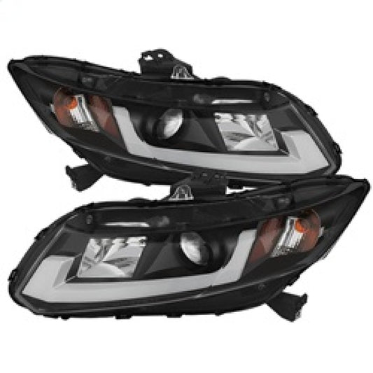 Spyder Honda Civic 2012-2014 Projector Headlights - Light Bar DRL Black PRO-YD-HC12-DRL-BK 5076519