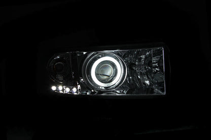 Anzo 1994-2001 Dodge Ram Projector Headlights w/ Halo Chrome — 14H0W