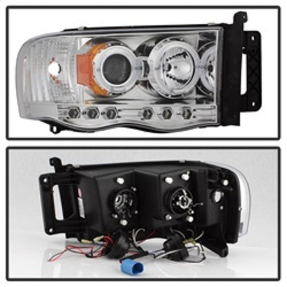 Spyder Dodge Ram 1500 02-05/Ram 2500 03-05 Projector Headlights LED Halo LED Chrm