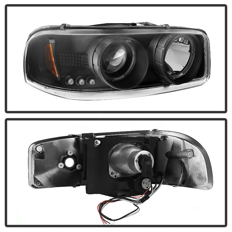 Spyder GMC Sierra 1500/2500/3500 99-06 Projector Headlights LED Halo LED Black