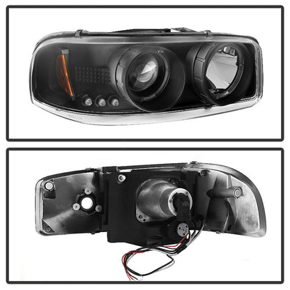 Spyder GMC Sierra 1500/2500/3500 99-06 Projector Headlights LED Halo LED Black