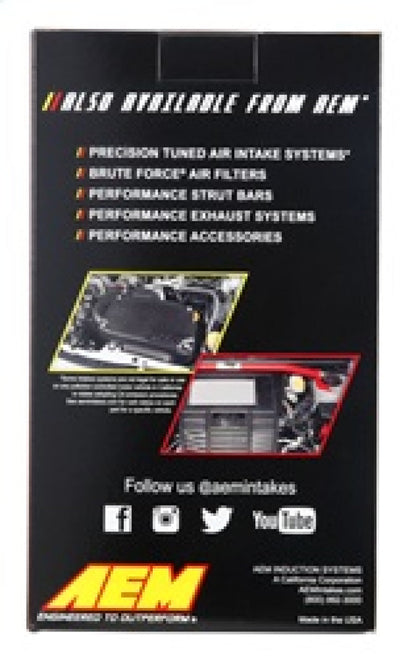 AEM Induction AEM 2.75in Flange ID x 6.25in Base OD x 7in H DryFlow Conical Air Filter