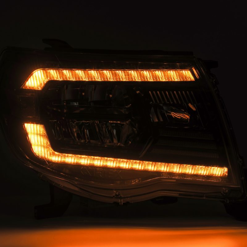AlphaRex 05-11 Toyota Tacoma LUXX Crystal Headlights Plank Style Chrome w/Activation