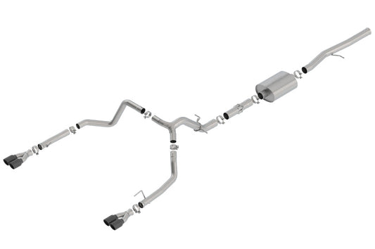 Borla 19 Chevrolet Silverado/GMC Sierra 1500 6.2L SS ATAK Catback Exhaust - Black Chrome Tips 140776BC
