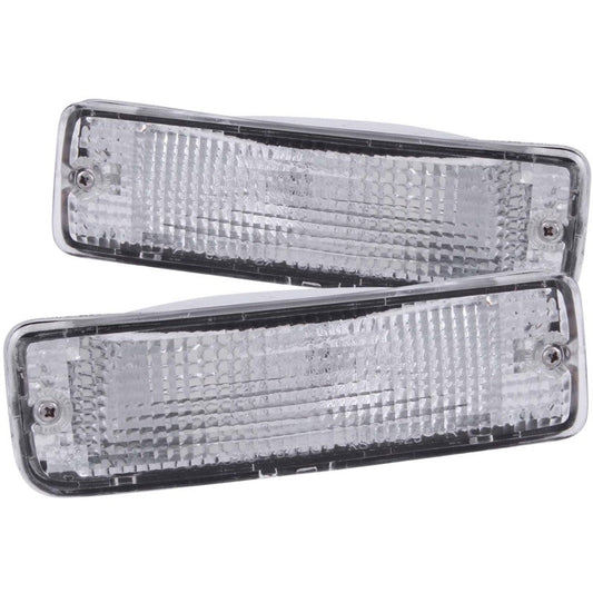 Anzo 1989-1995 Toyota Pickup Euro Parking Lights Chrome w/ Amber Reflector