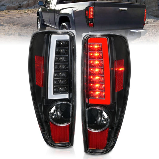 ANZO 2004-2012 Chevrolet Colorado/ GMC Canyon LED Tail Lights w/ Light Bar Black — 24LUG