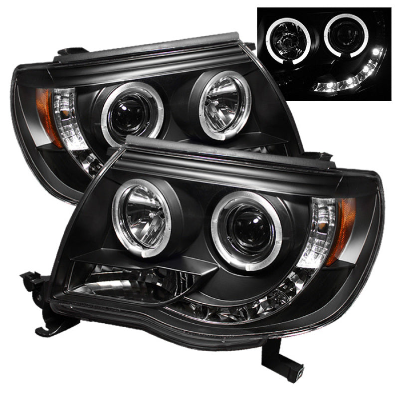 Spyder Toyota Tacoma 05-11 Projector Headlights LED Halo LED Black High H1 Low H1