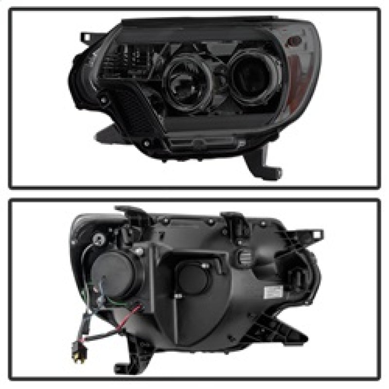 Spyder Toyota Tacoma 12-16 Projector Headlights Light Bar DRL Smoke Pro-Yd-TT12-Lbdrl-Sm