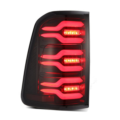 AlphaRex 19-21 Dodge Ram 1500 Luxx-Series LED Tail Lights Black/Red w/Activ Light/Seq