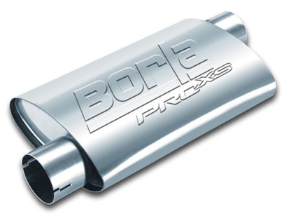 Borla Universal Pro-XS Oval 2in Inlet/Outlet Offset/Offset Notched Muffler 400488