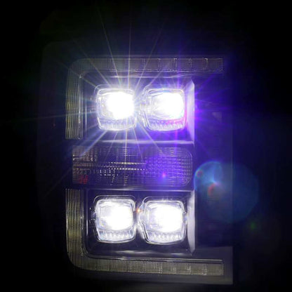 AlphaRex 11-16 Ford F-350 SD NOVA LED Proj Headlights Plank Style Chrm w/Activ Light/Seq