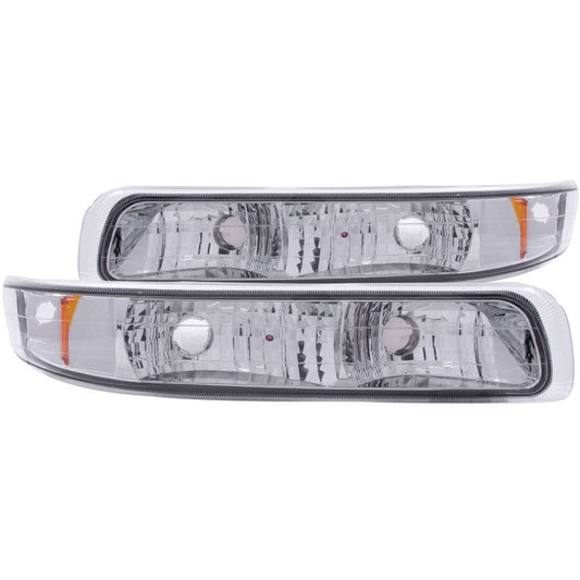 Anzo 1999-2002 Chevrolet Silverado 1500 Euro Parking Lights Chrome w/ Amber
