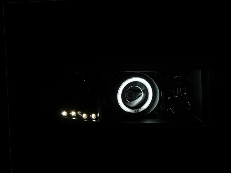 Anzo 1994-2001 Dodge Ram Projector Headlights w/ Halo Black — 14H10