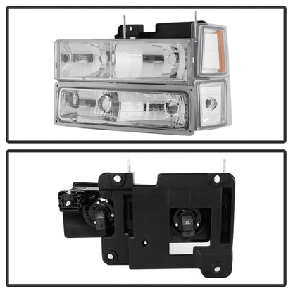 SPYDER Xtune Chevy Suburban 94-98 Headlights w/ Corner & Parking Lights 8pcs Chrome HD-JH-CCK88-AM-C-SET 5069535