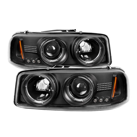Spyder GMC Sierra 1500/2500/3500 99-06 Projector Headlights LED Halo LED Black